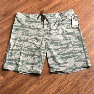 MSX Strahan Green Camo Board Shorts Swim Trunks